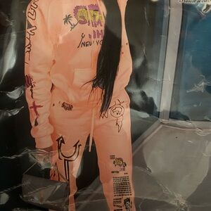 Peach Graphic Women's Jumpsuit